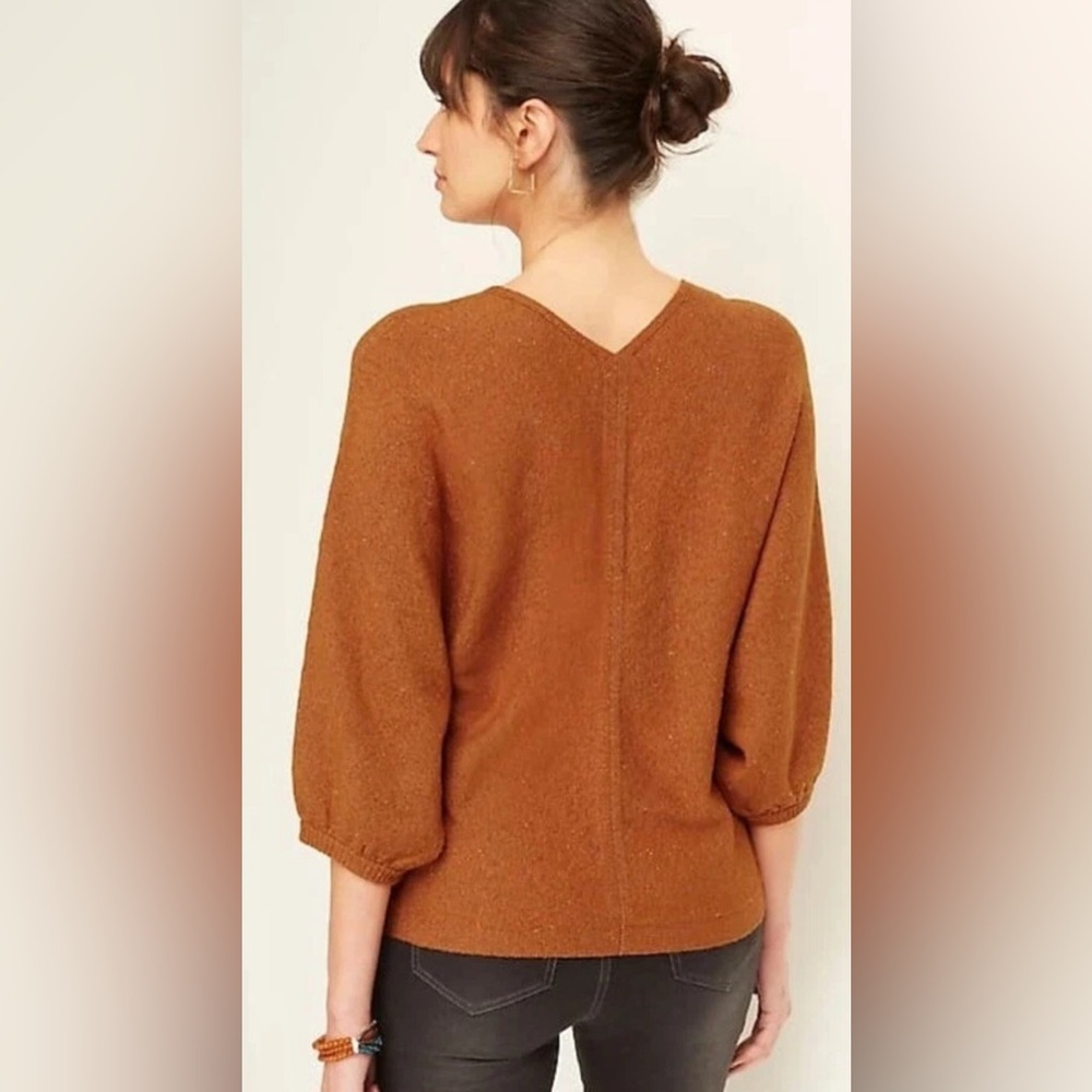 Pure Jill Elegant V-Neck Brown Sweater - Picture 2 of 5